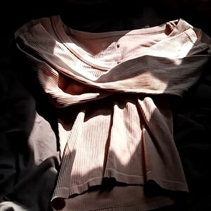 Tight cropped tan sweater